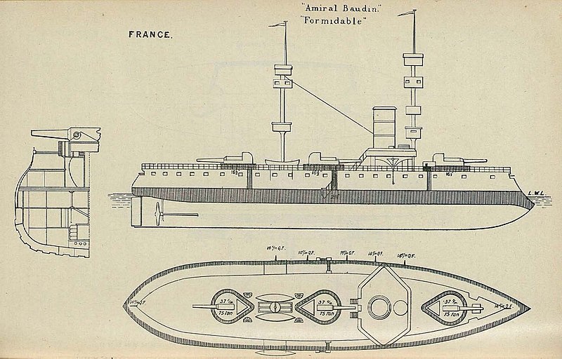 File:Amiral Baudin class battleship diagrams Brasseys 1896.jpg