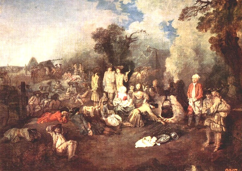 Ca s'est passé en octobre ! 800px-Antoine_Watteau_Biwak