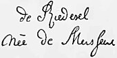 signature de Friederike Riedesel