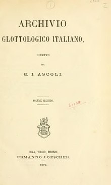 Archivio Glottologico Italiano, vol. II, 1876.djvu