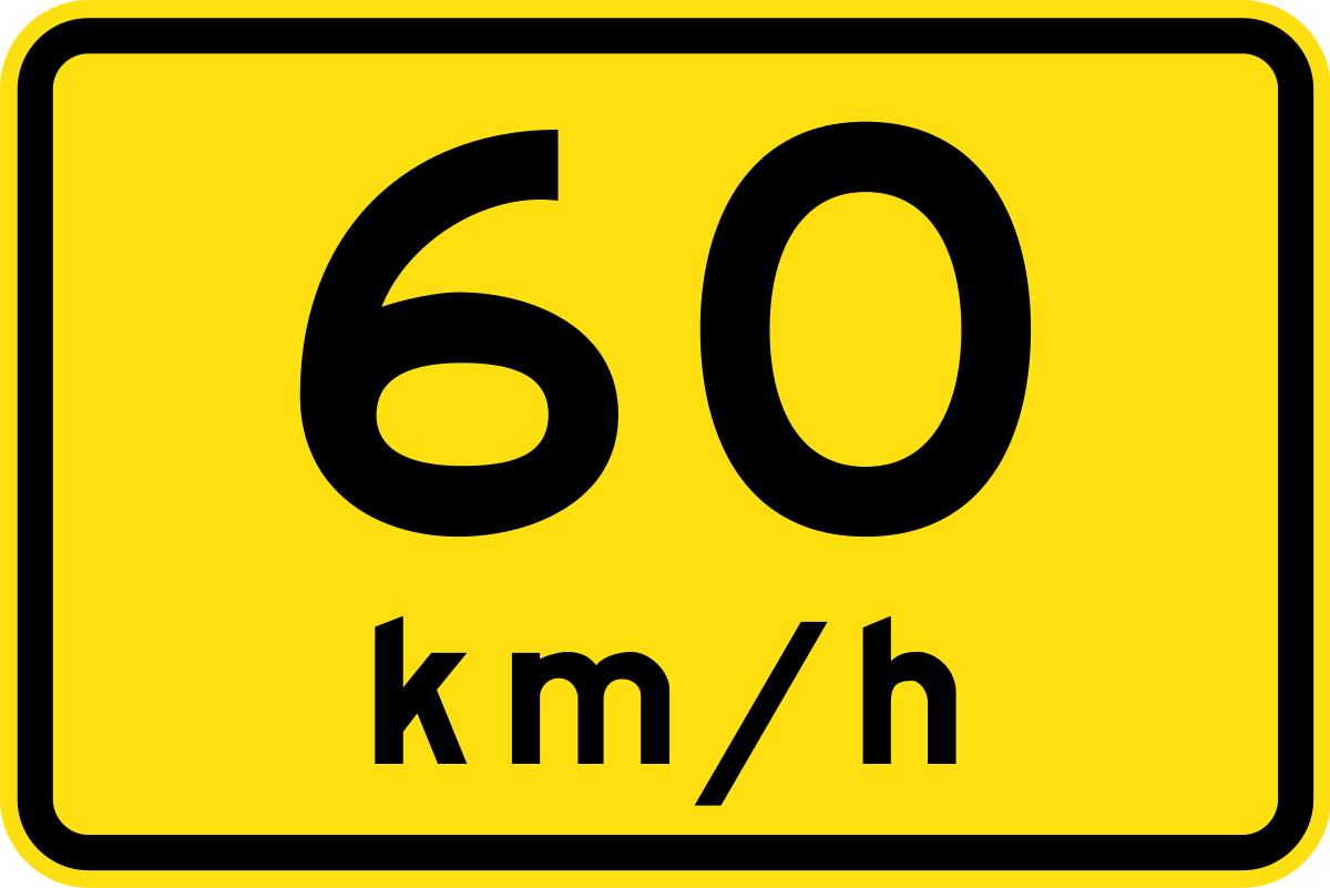 Почему знак желтый. Знак Рекомендуемая скорость. Speed limit 13. Australian Warning signs. 60% Svg.
