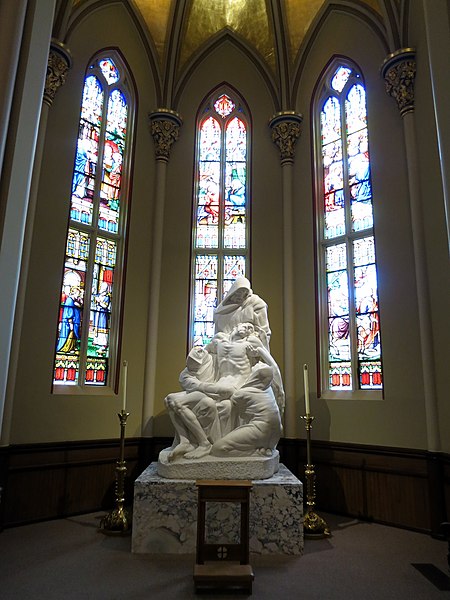 File:Basilica of the Sacred Heart (Notre Dame, Indiana) - interior, the Ivan Mestrovic Pieta (1942) made of Carara marble.jpg