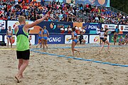 Deutsch: Beachhandball Europameisterschaften 2019 (Beach handball Euro); Tag 6: 7. Juli 2019 – Spiel um Platz Drei, Frauen, Kroatien-Niederlande 0:2 (14:23, 20:22) English: Beach handball Euro; Day 6: 7 July 2019 – Women's Bronze Medal Match – Croatia-Netherlands 0:2 (14:23, 20:22)