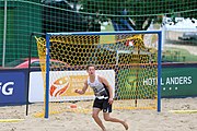 Deutsch: Beachhandball Europameisterschaften 2019 (Beach handball Euro); Tag 2: 3. Juli 2019 – Männer, Vorrunde Gruppe C, Nordmazedonien-Schweiz 0:2 (13:22, 18:19) English: Beach handball Euro; Day 2: 3 July 2019 – Women Preliminary Round Group A – Men Preliminary Round Group C – North Macedonia-Switzerland 0:2 (13:22, 18:19)