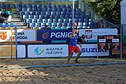 Deutsch: Beachhandball Europameisterschaften 2019 (Beach handball Euro); Tag 4: 5. Juli 2019 – Männer, Viertelfinale, Russland-Polen 2:0 (30:22, 19:18) English: Beach handball Euro; Day 4: 5 July 2019 – Quarter Final Men – Russia-Poland 2:0 (30:22, 19:18)