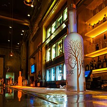 A bottle of Belvedere at a bar at Mandalay Bay in Las Vegas