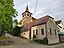 Blick von der Zaberfelder Hauptstraße Richtung evangelischer Kirche.