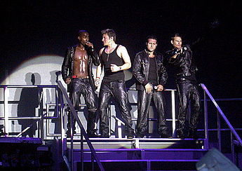 Blue performing on their Greatest Hits Tour, in 2005. Blue 4.jpg