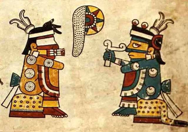 Blue and Red Tezcatlipoca described in the Codex Fejérváry-Mayer