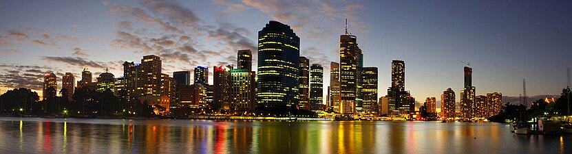 Les gratte ciel de Brisbane, vus de Kangaroo Point (en).