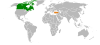 Location map for Canada and Turkey.