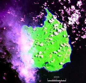 Вид со спутника Car Nicobar в 2000 году