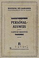 Carte d'identité de type B (Grau) émise pour les Sarrois à l'époque du Protectorat de Sarre (1946-1957).