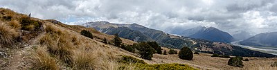 Thumbnail for File:Cass-Lagoon Saddle Track with Bealey Spur, Craigieburn Forest Park, New Zealand.jpg