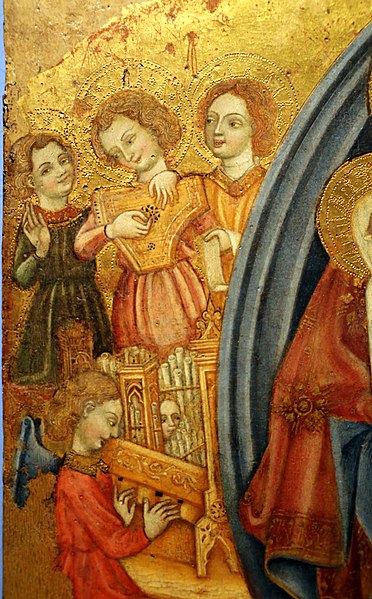 File:Cerchia di zanino di pietro e giovanni di francia, trinità, madonna in trono e assunzione dell'animula di maria, 1430-40 ca. (barletta, s.m. maggiore) 10.jpg