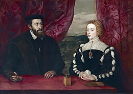 Emperor Charles V and Empress Isabella. Peter Paul Rubens after Titian, 17th century Charles V and Empress Isabella of Portugal, by Peter Paul Rubens.jpg