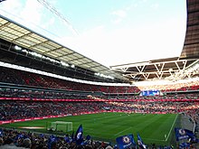 The first of the 2016-17 FA Cup semi-finals, Chelsea vs Tottenham, at Wembley Stadium. Chelsea 4 Spurs 2 (34175013006).jpg