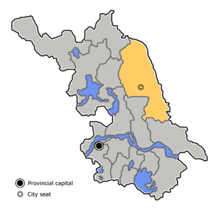 Location of Yancheng in Jiangsu