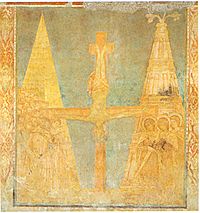 Histoires des apôtres : Crucifixion de Saint Pierre Vers 1280. L. 3 m. Atelier de Cimabue.