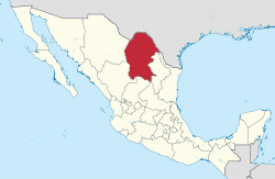 ที่ตั้งของรัฐโกอาวิลาในประเทศเม็กซิโก