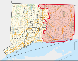 Map of Connecticut's 2nd congressional district