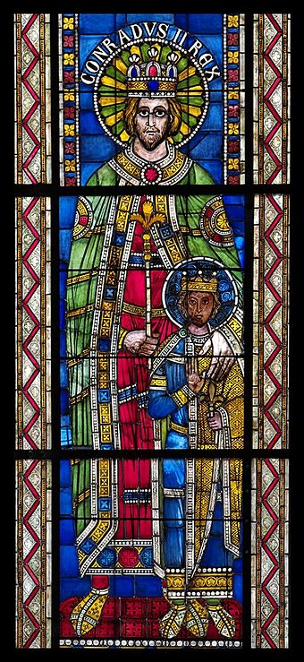 Conrad II, 12th-century stained glass window, Strasbourg Cathedral