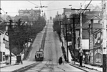 Cable car on the Counterbalance section of Queen Anne Hill Counterbalance.jpg