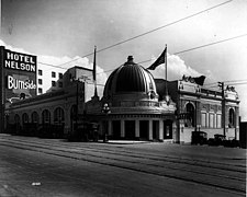 The former Crystal Pool natatorium served for many years as Bethel Temple; it was redeveloped as a condominium tower, although much of the exterior remains. more images)