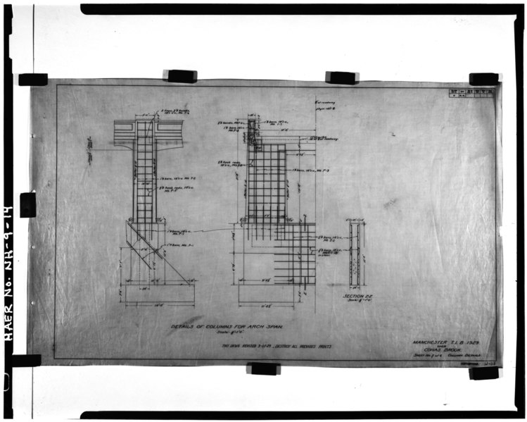 File:DETAIL OF COLUMN FOR ARCH SPAN - Cohas Brook Bridge, Spanning Cohas Brook, Highway 28 (South Willow Street ), Manchester, Hillsborough County, NH HAER NH,6-MANCH,11-14.tif