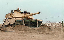 An M1 Abrams breaches the obstacle belt during an amphibious exercise in 1997. DM-SD-98-03384.jpg