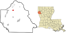 Расположение в округе Де Сото и штате Луизиана.