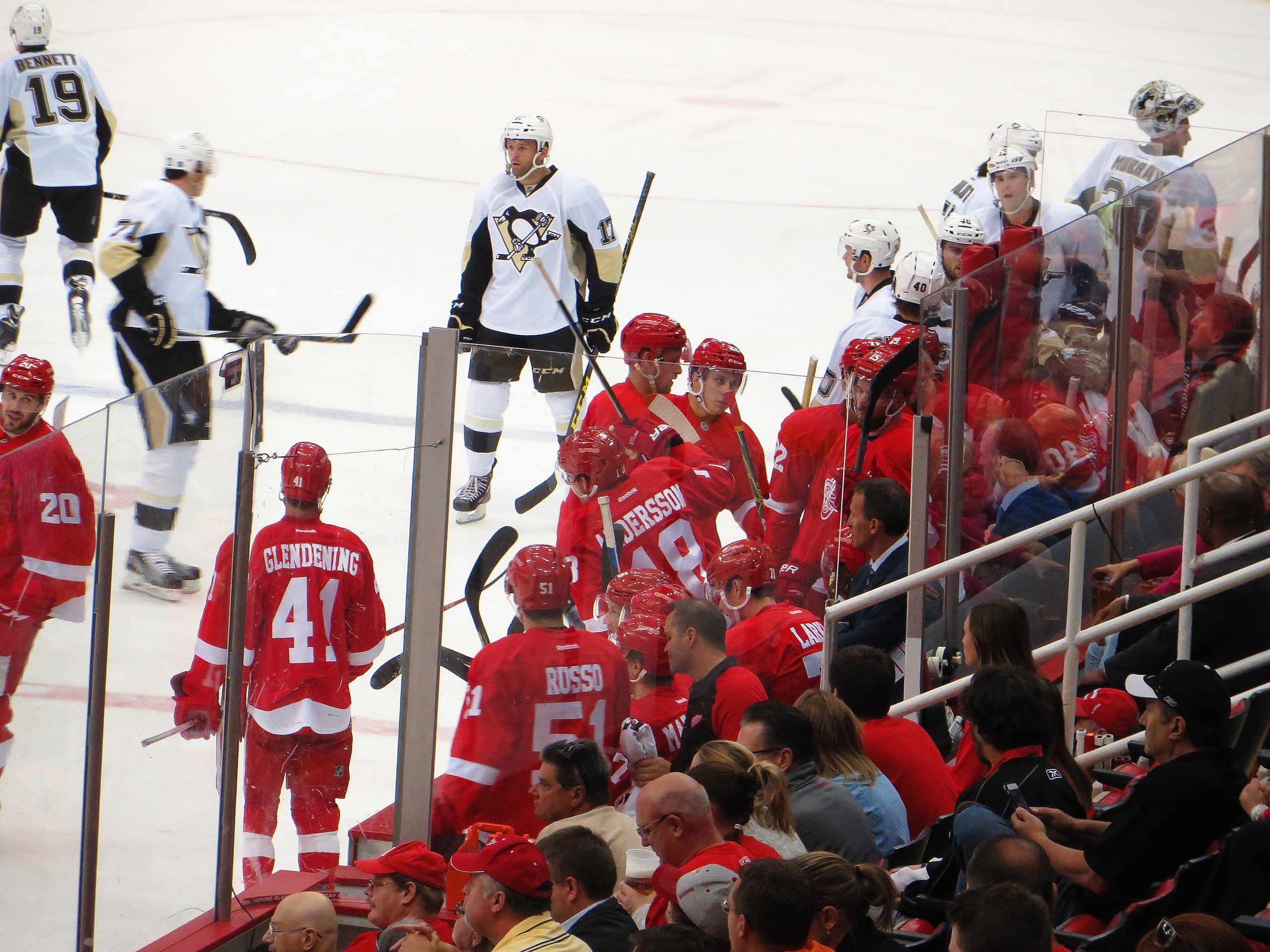 before the Red Wings-Bruins game, Joe Louis Arena, they're …