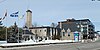 View of the town hall and the volunteer park, on chemin d'Oka (route 344)