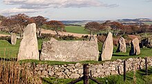 Easter Aquhorthies recumbent stone circle Easter Aquhorthies stone circle cropped view.jpg