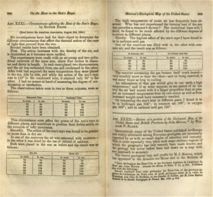 Photograph of pages 382 and 393 of a journal describing a scientific experiment.