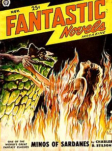 The cover of the November 1949 issue, by Virgil Finlay. Fantastic Novels cover November 1949.jpg
