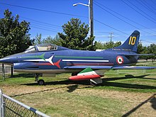 A preserved G.91 on display at Seattle's Museum of Flight.[10] Note the Frecce Tricolori's colors