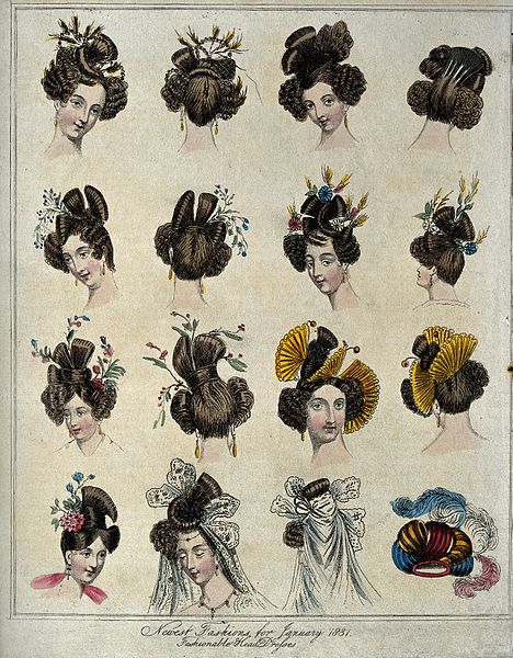 File:Fifteen heads of women wearing the newest fashionable head-d Wellcome V0019871.jpg