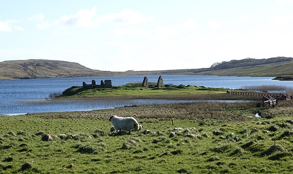 Finlaggan on Islay was the seat of the Lords of the Isles under Clan Donald.