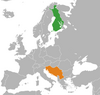Location map for Finland and Yugoslavia.