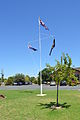 English: Flagpole at Finley Returned Services Club at Finley, New South Wales