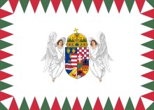 Flag of the Supreme Warlord of the Royal Hungarian Defence Forces (1939-1945, on land) Flag of the Supreme Warlord of the Royal Hungarian Defence Forces (1939-1945, on land).svg