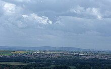 Blick aus nördlicher Richtung, von der Ingersheimer Höhe, auf Freiberg