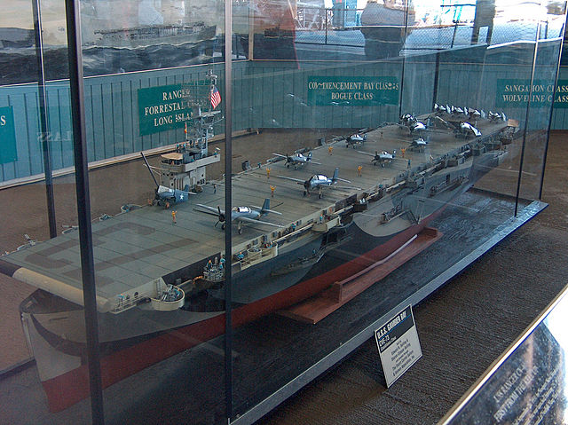 Model of the Casablanca-class Gambier Bay at USS Midway museum