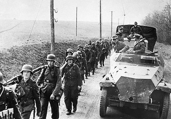 German troops at the beginning of Operation Spring Awakening