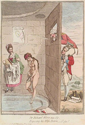 James Gillray cartoon - "Sir Richard Worse-than-sly,exposing his wife's bottom;- o fye!"Gillray - Sir Richard Worse-than-sly,exposing his wife's bottom;- o fye!.jpg