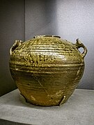 Glazed ceramic stoneware storage vessel (lei) Han Dynasty (206 BCE - 220 CE) Jiangsu or Zhejiang Province China.jpg