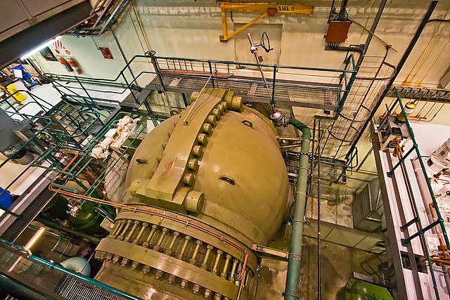 The shut off butterfly valve for a Francis turbine at Gordon Power Station, Tasmania