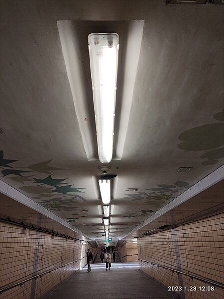File:HK STD 馬鞍山 MOS 大水坑站 Tai Shui Hang 港鐵 車站 MTR Station exit passageway lamps January 2023 Px3.jpg
