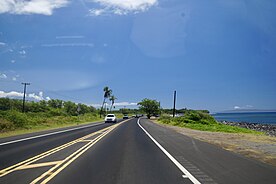 Hawaii Route 30 closely follows the Maui coast north of  Lahaina.